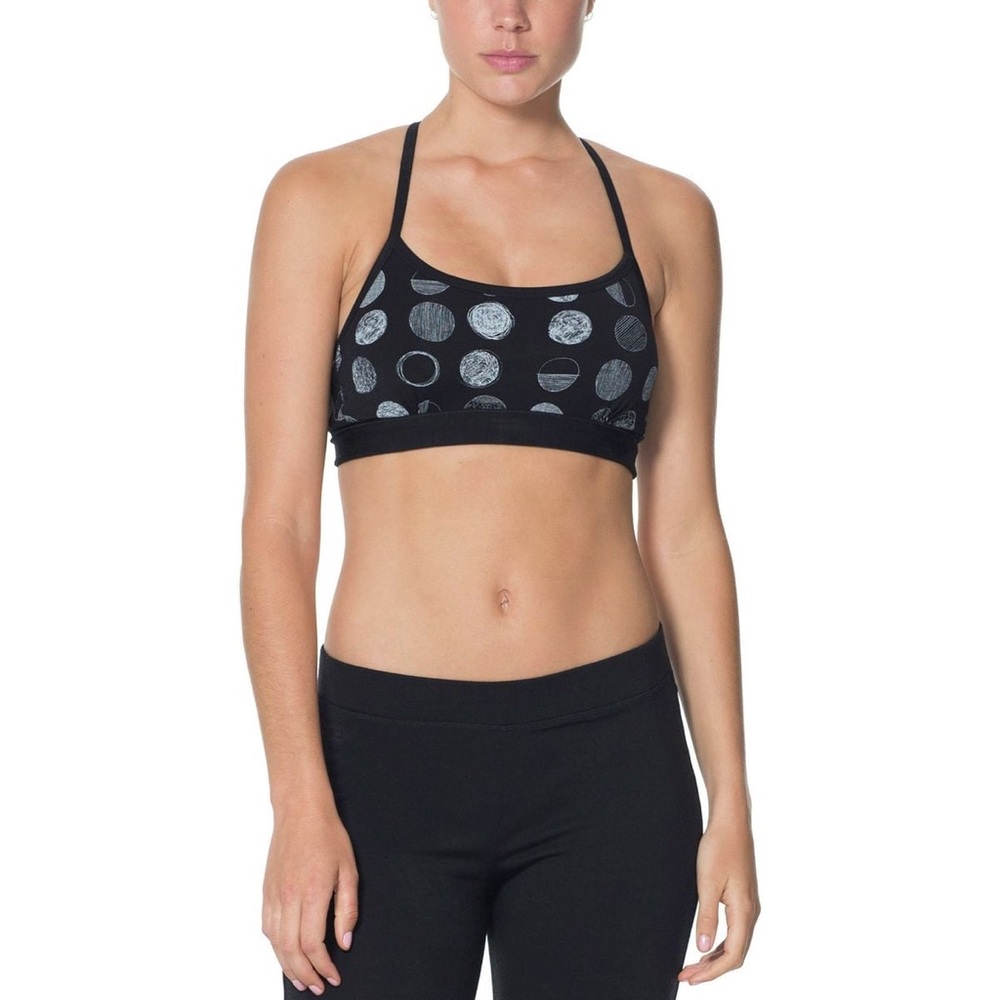 Icebreaker Tiki Bra in Kiwi Dots | Merino Wool sports bra | sz. M